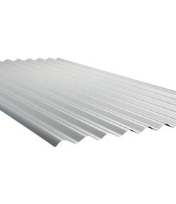 Colorbond® corrugated 'corry' roof sheet. Pictured here in plain Zinc.