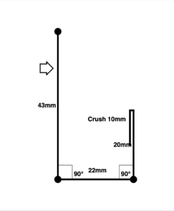 Window flashing dimensions for Corrugated cladding